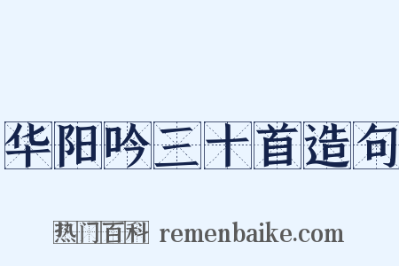 华阳吟三十首造句是什么意思的图片